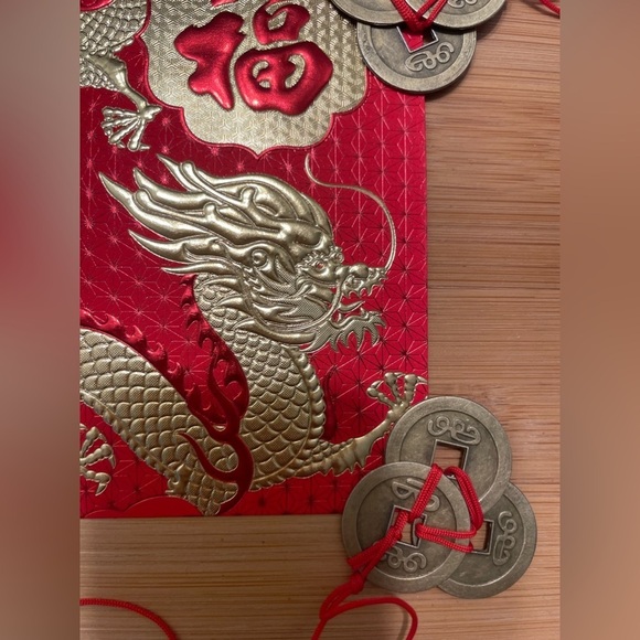 Red Lucky Money Envelope 3 Feng Shui Coin Set - Picture 7 of 12